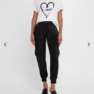 Cinq à Sept Black Cargo Joggers